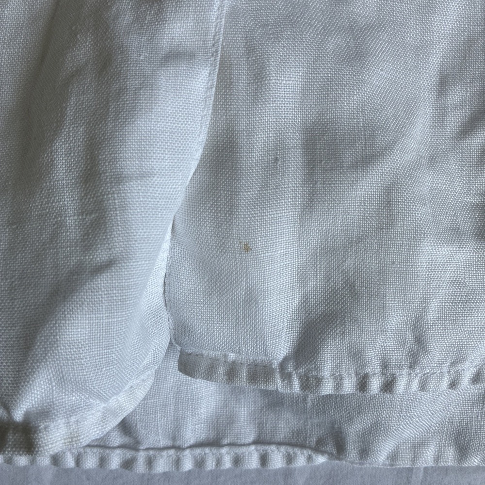 VTG Liz Claiborne Lizsport White 100% Linen Button Up Long‎ Sleeve Blouse Size S - Picture 8 of 13